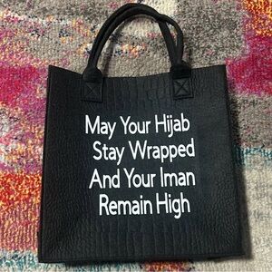 Black Tote Bag with Inspirational Quote